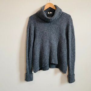 Anthro Moth Drop Stitch Hi Low Cowl Neck Sweater S